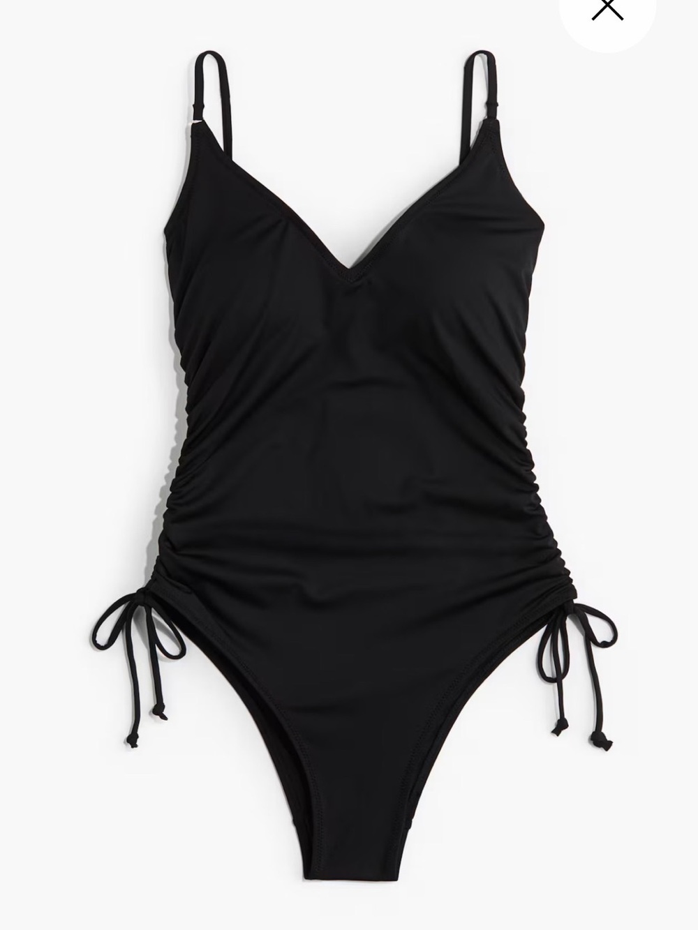 H & M Black Padded-Cup Drawstring Detail Swimsuit. Size small. New with tags.